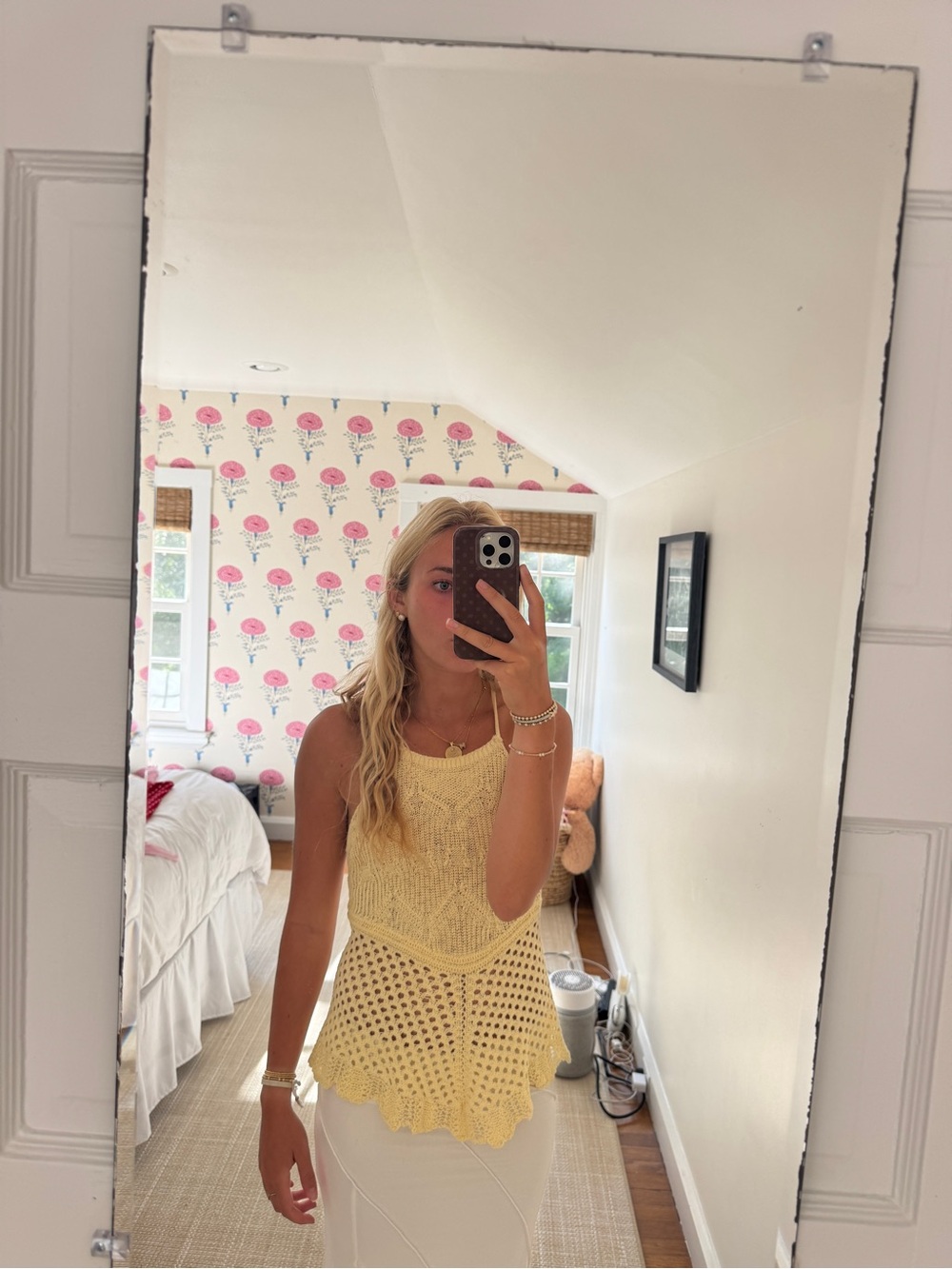 Zara Crochet Halter Tank Top in Yellow